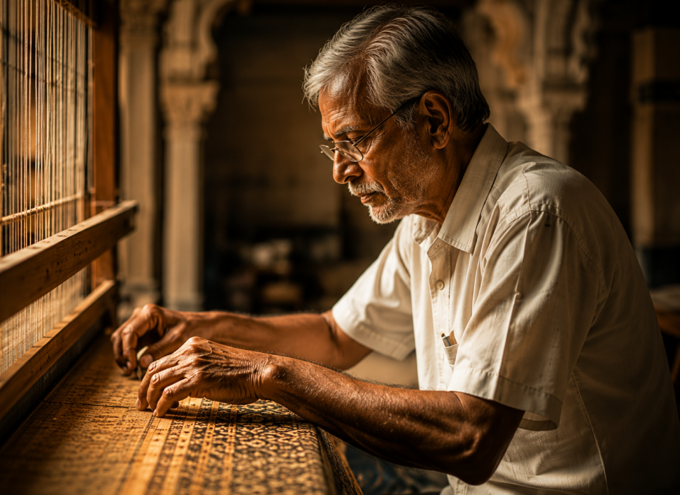 Artisan at the loom